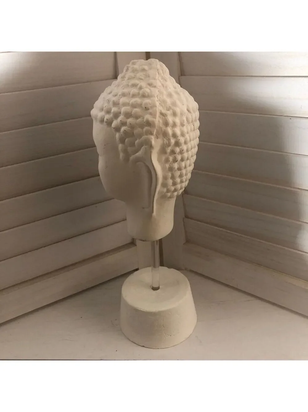 Buddha Head Statue White Ceramic Home Decor